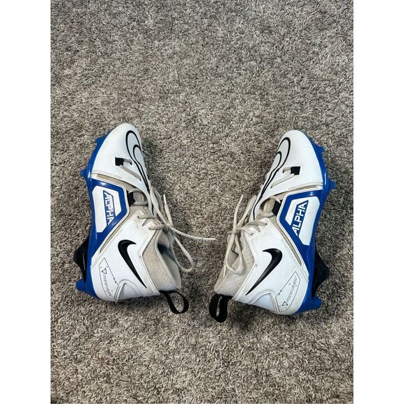 Nike Alpha Menace Pro 3 Football Cleats Lace Up "White/Black/Game Royal" Men’s 9 - Picture 6 of 11